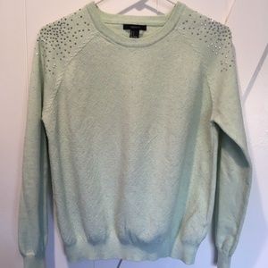 Forever 21 Mint Green Studded Knit Sweater